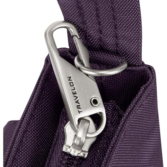👜 Travelon Anti-Theft Classic Mini Shoulder Bag Purple - Picture 4 of 13